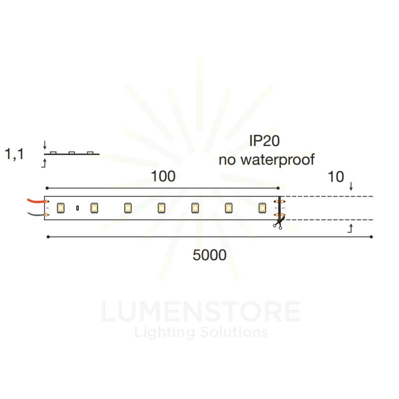 Gea Luce Striscia LED 14,4w RGB bobina 5mt dimmerabile IP67 adesiva  flessibile 60 led metro