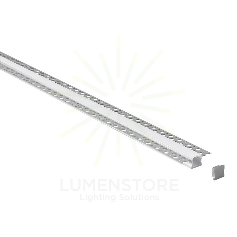 profilo in alluminio da incasso jeppe f per strisce led 2mt gealed