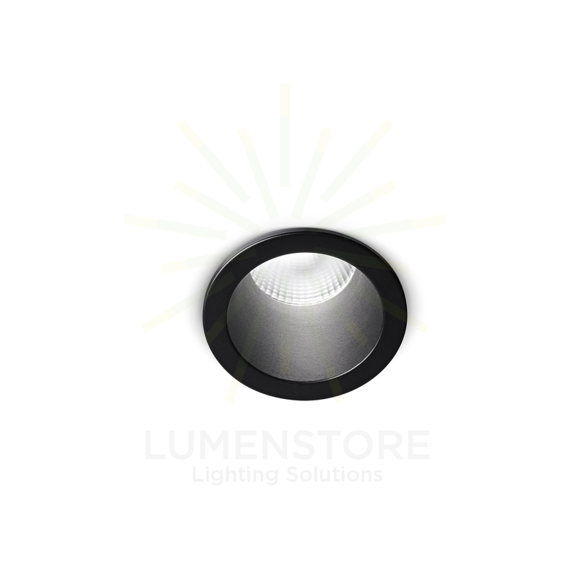 faretto qebui 8w luce naturale 4000k gealed tondo ad incasso nero