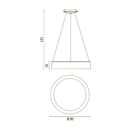 lampadario band diodi 90w luce calda 3200k affralux sabbia grande