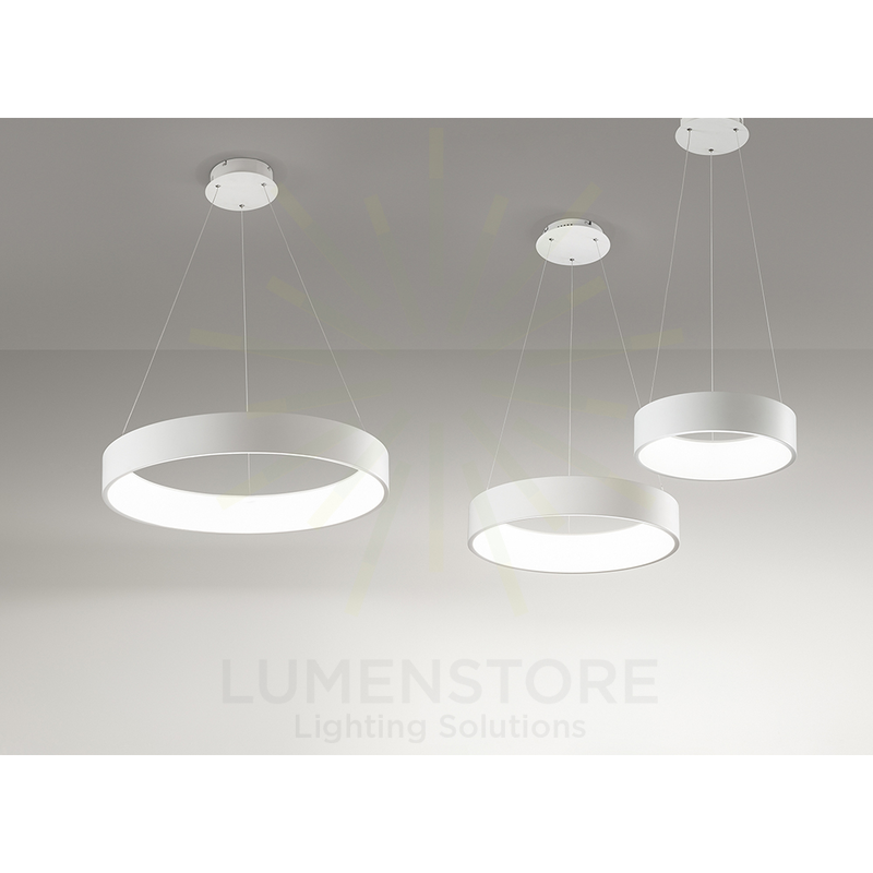 lampadario band diodi 136w luce calda 3200k affralux bianco xl