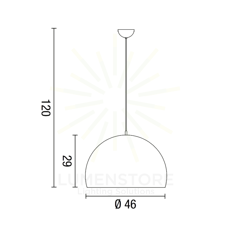 lampadario parabole diodi 42w luce calda 3000k affralux cupola piccolo