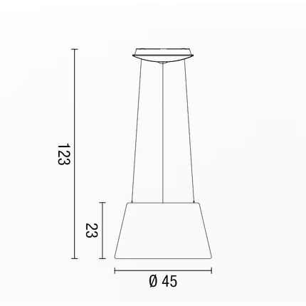 lampadario parabole diodi 30w luce calda 3200k affralux tronco cono piccolo