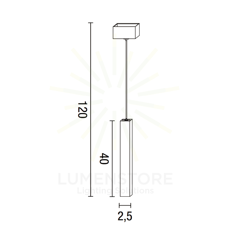 lampadario tubi diodi 3w luce calda 3000k affralux piccolo quadrato bianco