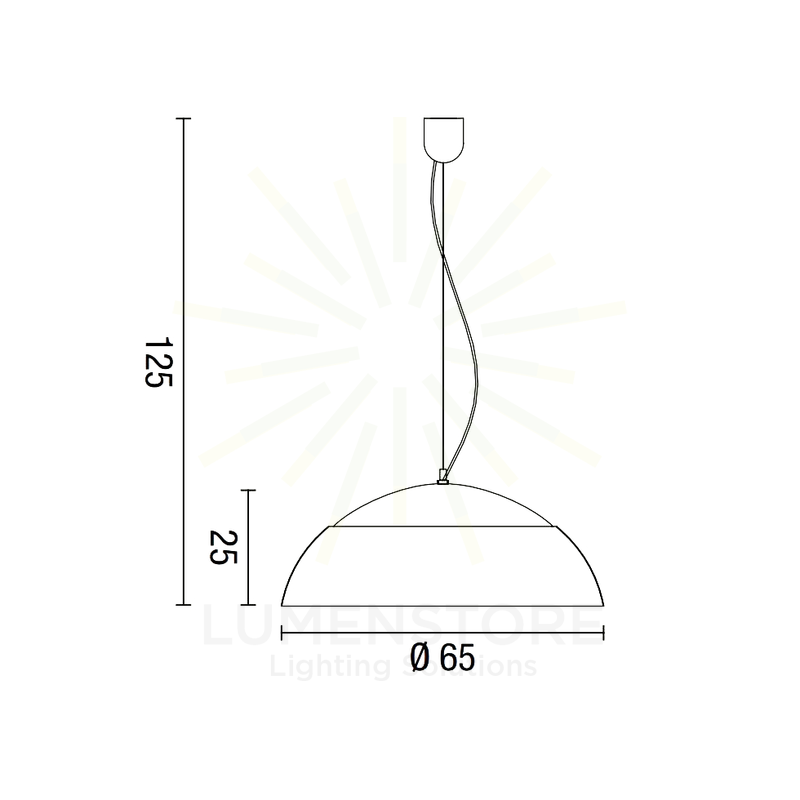 lampadario parabole diodi 34w + 17w luce calda 3200k affralux cupola bidirezionale
