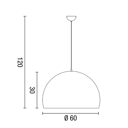 lampadario parabole diodi 60w luce calda 3000k affralux cupola grande