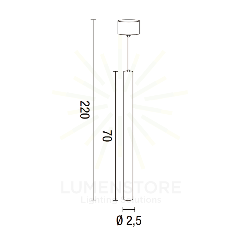 lampadario tubi diodi 3w luce calda 3000k affralux grande tondo nero