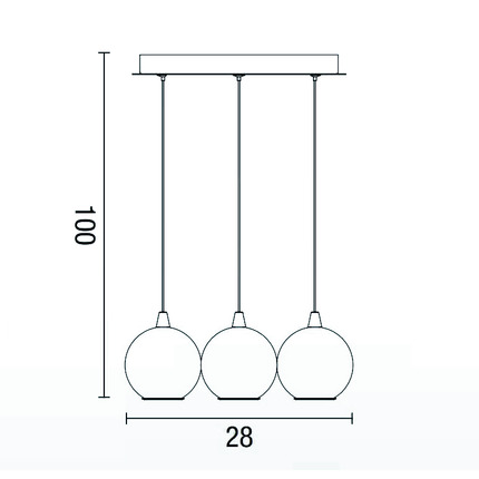 lampadario bol diodi sfera 9w luce calda 3000k affralux 3 luci