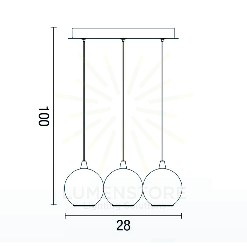 lampadario bol diodi sfera 9w luce calda 3000k affralux 3 luci