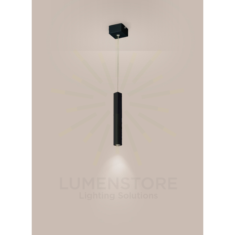 lampadario tubi diodi 3w luce calda 3000k affralux piccolo quadrato nero