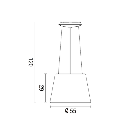 lampadario parabole diodi 63w luce calda 3200k affralux tronco cono medio