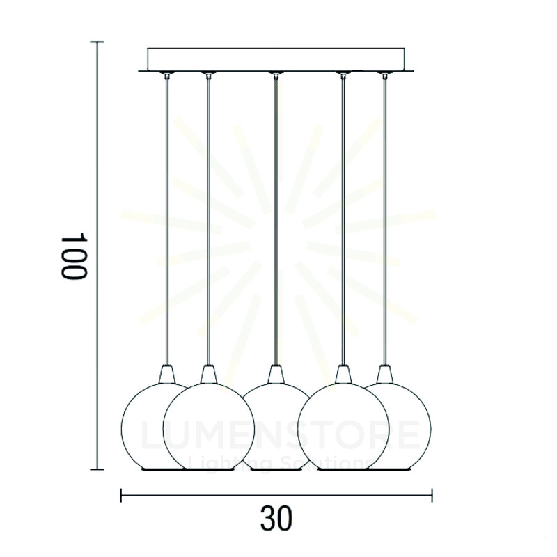 lampadario bol diodi sfera 18w luce calda 3000k affralux 6 luci