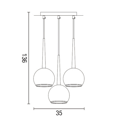 lampadario bol diodi sfera 3 x e27 affralux