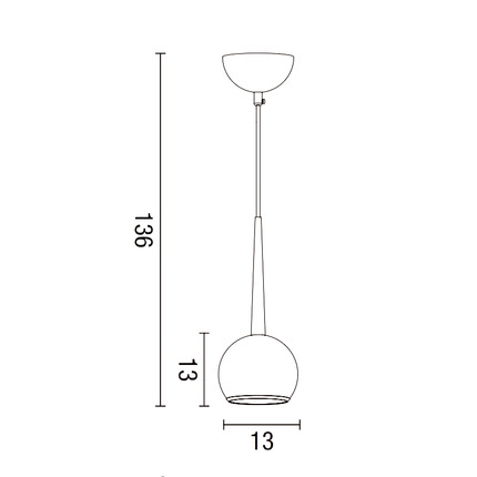 lampadario bol diodi sfera 1 x e27 affralux