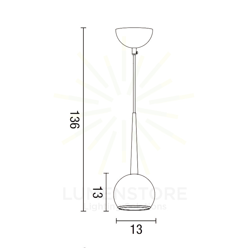 lampadario bol diodi sfera 1 x e27 affralux