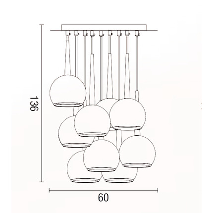 lampadario bol diodi sfera 9 x e27 affralux