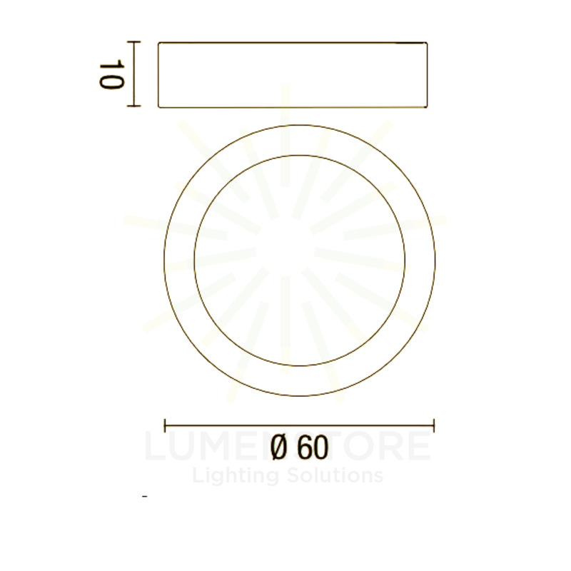 plafoniera band diodi 35w luce calda 3200k affralux antracite medio