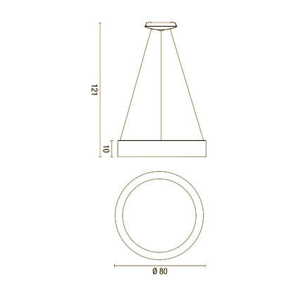 lampadario band diodi 90w luce calda 3200k affralux antracite grande