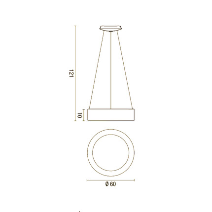 lampadario band diodi 35w luce calda 3200k affralux antracite medio