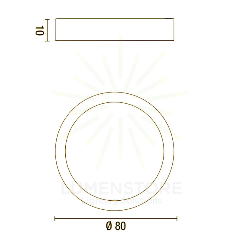 plafoniera band diodi 90w luce calda 3200k affralux caffè grande