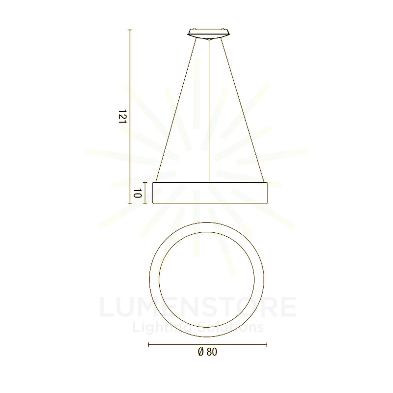 lampadario band diodi 90w luce calda 3200k affralux caffè grande