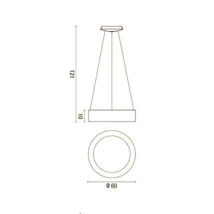 lampadario band diodi 35w luce calda 3200k affralux caffè medio
