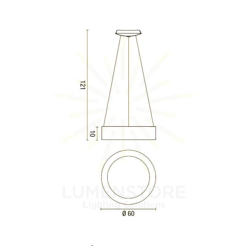 lampadario band diodi 35w luce calda 3200k affralux caffè medio