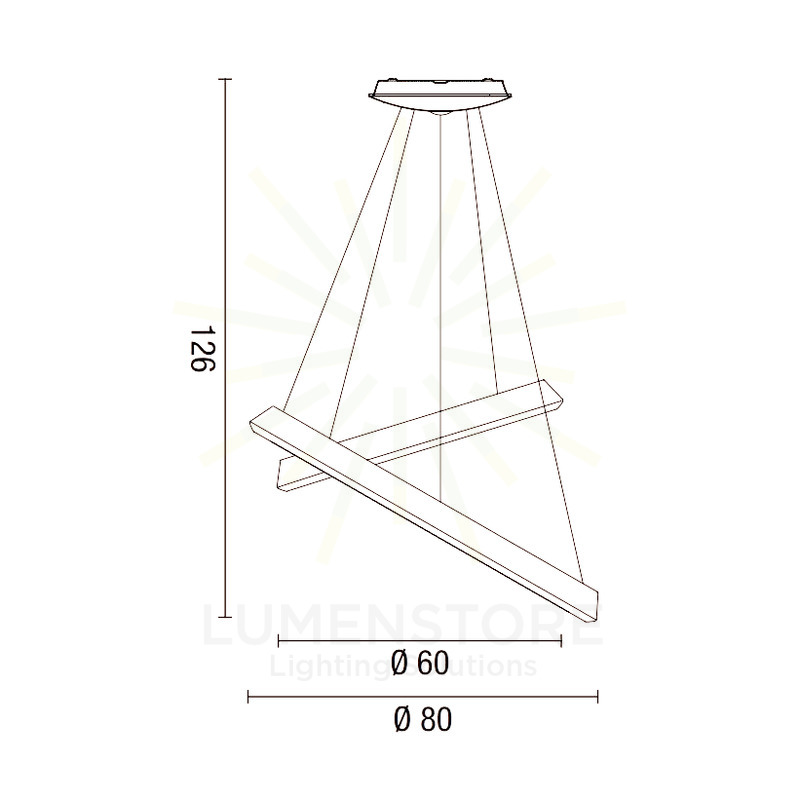 lampadario anelli diodi 82w luce calda 3200k affralux bianco grande 2 anelli