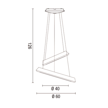 lampadario anelli diodi 54w luce calda 3200k affralux bianco piccolo 2 anelli