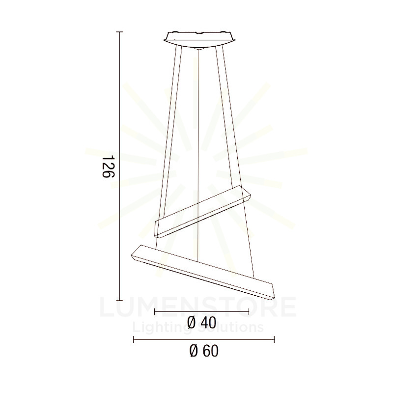 lampadario anelli diodi 54w luce calda 3200k affralux bianco piccolo 2 anelli