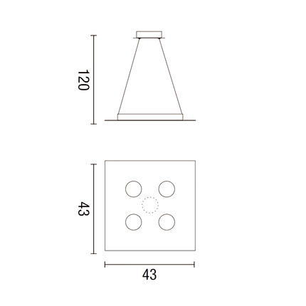 lampadario flet 5 x gx53 affralux bianco quadrato piccolo