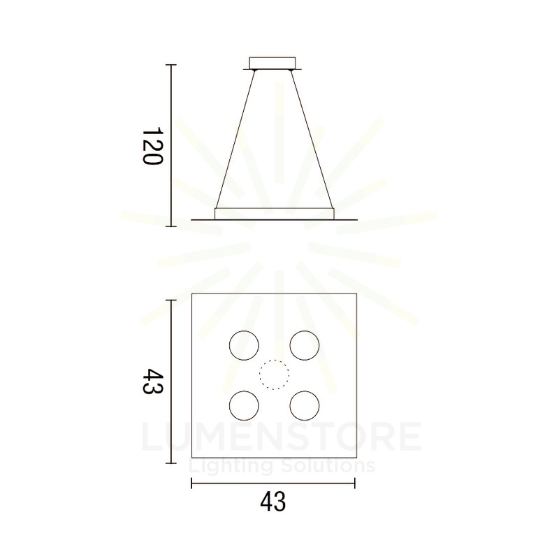 lampadario flet 5 x gx53 affralux bianco quadrato piccolo