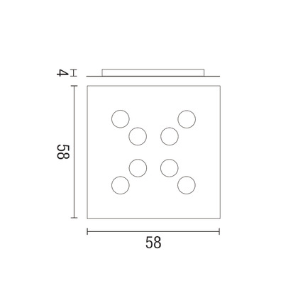 plafoniera flet 8 x gx53 affralux bianco quadrato grande