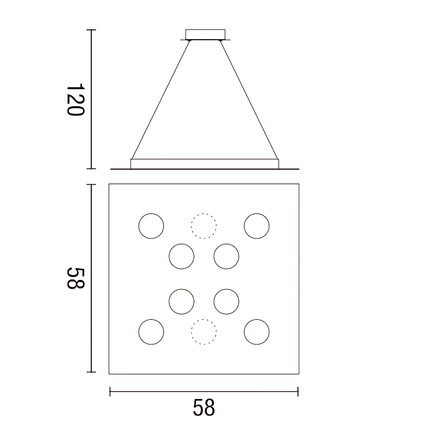 lampadario flet 10 x gx53 affralux bianco quadrato grande