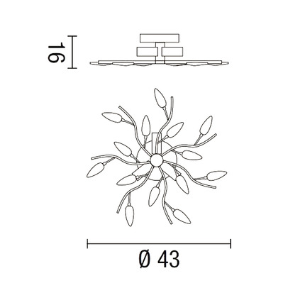 plafoniera crystallivs 3 x e14 affralux cromo/neutro piccolo