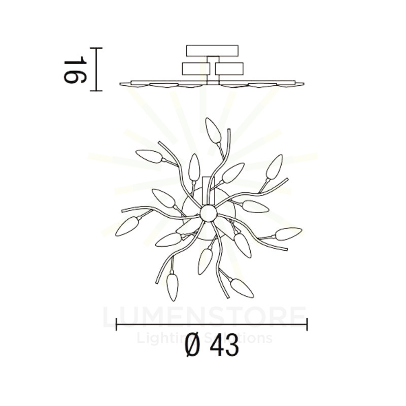plafoniera crystallivs 3 x e14 affralux cromo/neutro piccolo