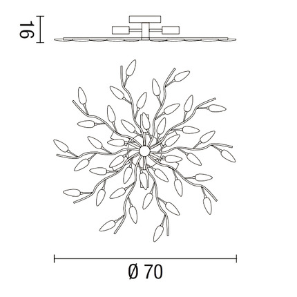 plafoniera crystallivs 6 x e14 affralux cromo/fumè medio