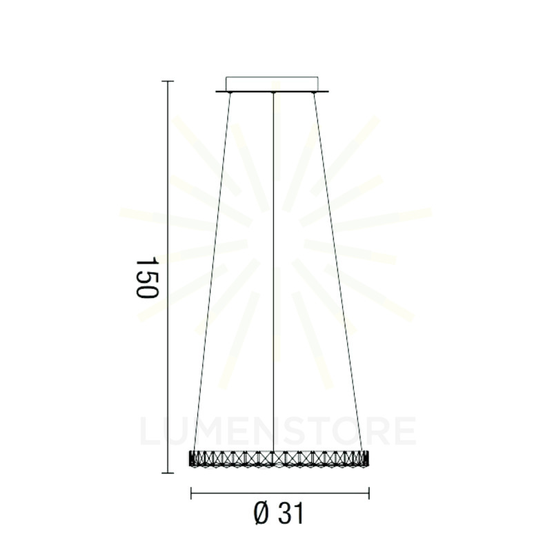 lampadario nora3 12w luce naturale 4000k affralux piccolo 1 anello