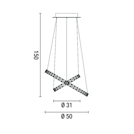 lampadario nora3 34w luce naturale 4000k affralux medio 2 anelli