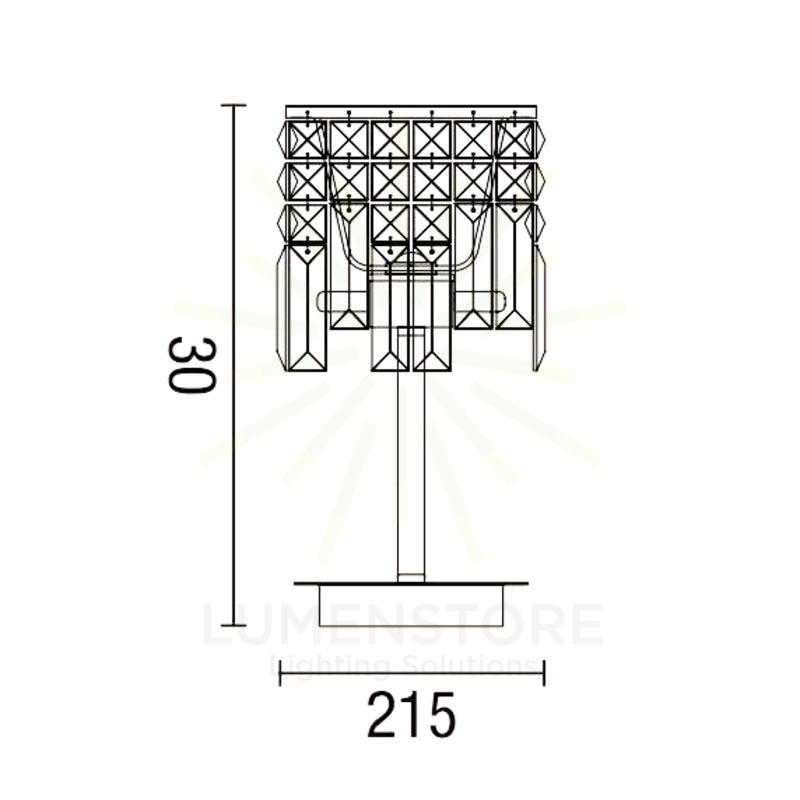 lampada da tavolo frangia 2 x g9 (40w incluse) affralux quadrato