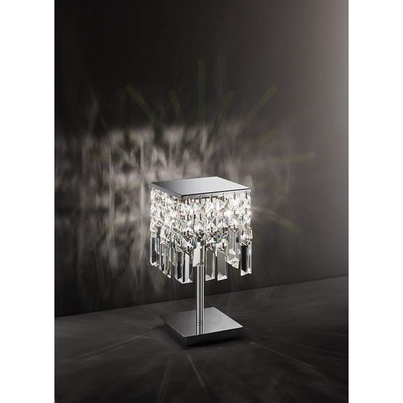 lampada da tavolo frangia 2 x g9 (40w incluse) affralux quadrato