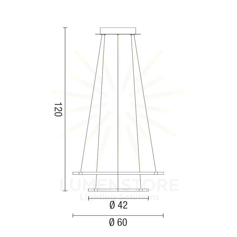 lampadario acryled 36w luce calda 3000k affralux bianco medio 2 anelli