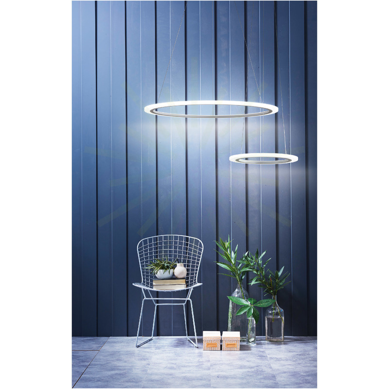 lampadario acryled 32w luce calda 3000k affralux bianco grande 1 anello