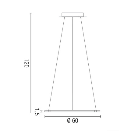 lampadario acryled 23w luce calda 3000k affralux bianco medio 1 anello