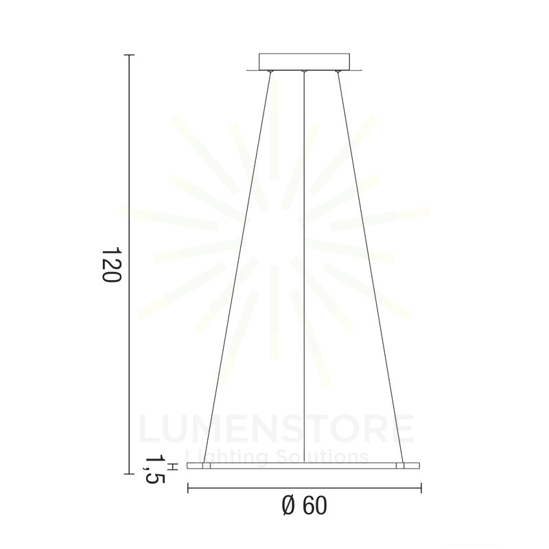 lampadario acryled 23w luce calda 3000k affralux bianco medio 1 anello