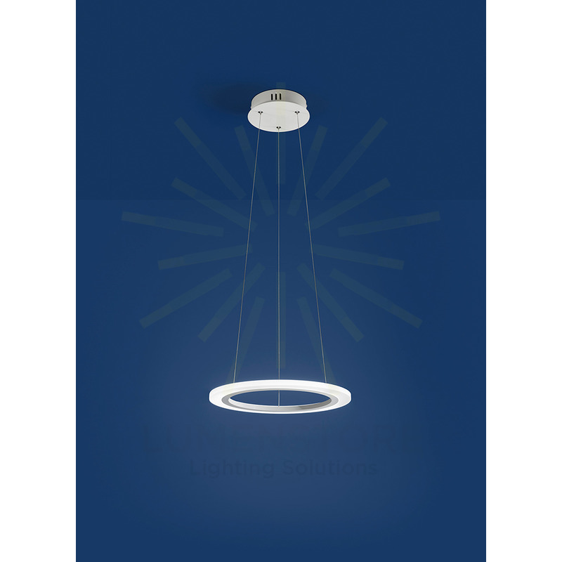 lampadario acryled 14w luce calda 3000k affralux bianco piccolo 1 anello