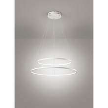 lampadario aluring 58w luce calda 3200k affralux rotondo 2 anelli