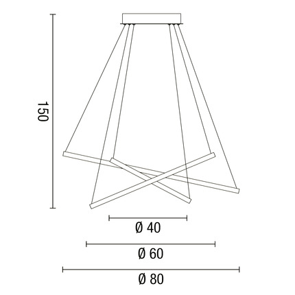 lampadario aluring 71w luce calda 3200k affralux rotondo 3 anelli