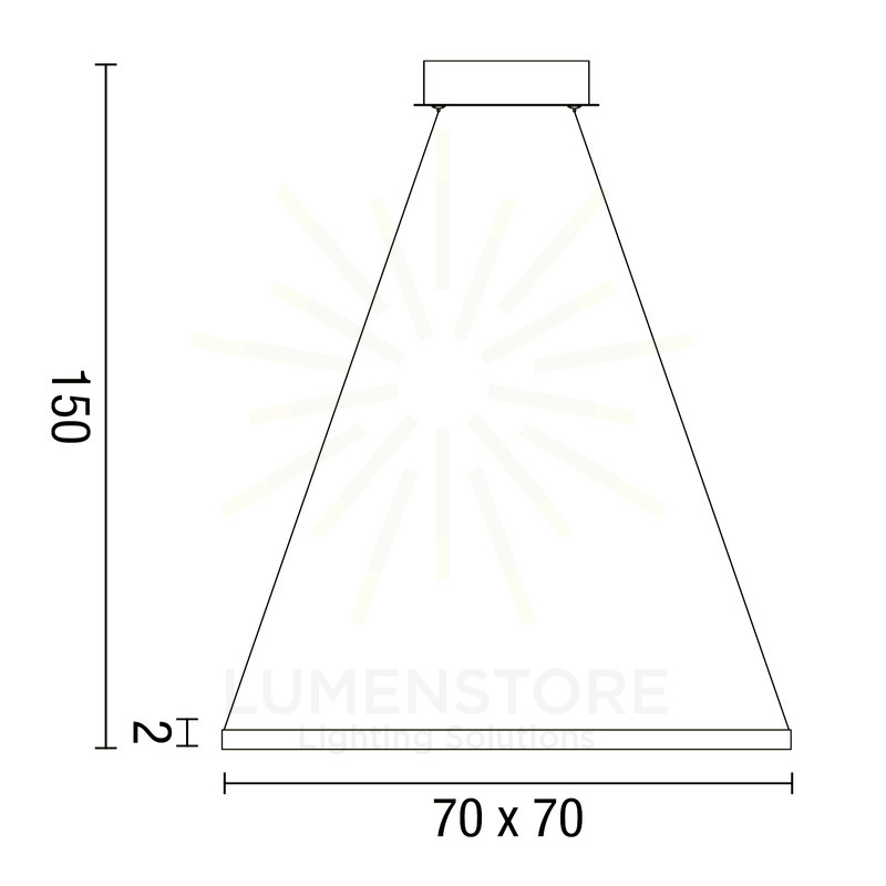 lampadario aluring 33w luce calda 3200k affralux quadrato grande