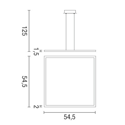 lampadario quattro 80w luce calda 3000k affralux quadrato